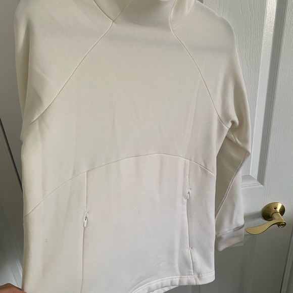 Athleta Cream Women's high neck sweatshirt - Picture 2 of 4